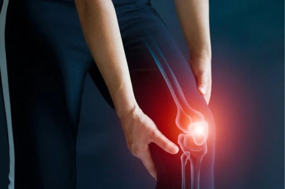 Illustration of knee joint pain
